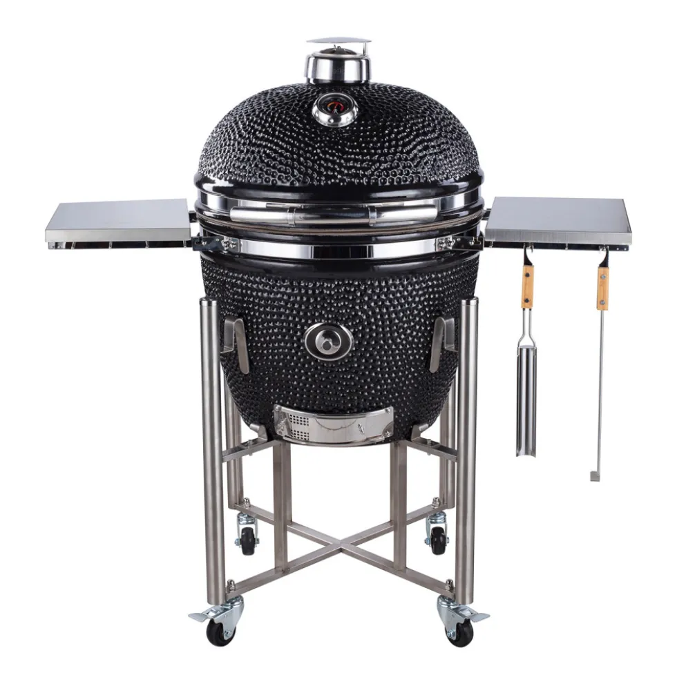 Kamadogrill Kamado Sumo Signature Pro Svart Keramisk Grill Rostfritt Stål med Optimerat Luftflöde