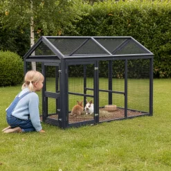 Kaninbur Hortus Svart 140 x 85 x 108 cm
