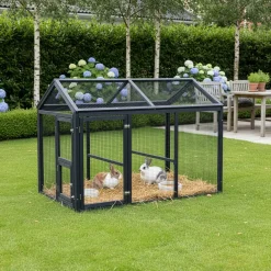 Kaninbur Hortus Svart 140 x 85 x 108 cm