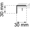 Kantlist Habo A29 Mattsvart 30x30 mm