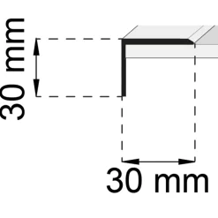 Kantlist Habo SA14 Mattsvart 30x30 mm