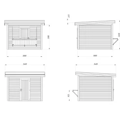 Kiosk Palmako Lenna 8,3 m2 Set 304