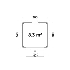 Kiosk Palmako Lenna 8,3 m2 Set 304