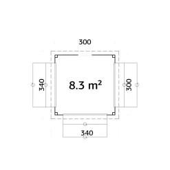 Kiosk Palmako Lenna 8,3 m2 Set 306