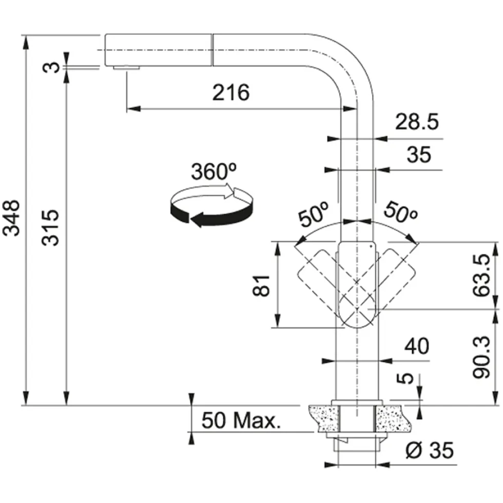 Köksblandare Franke Mythos Med Fast Pip och Laminar flow