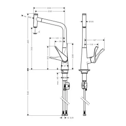 Köksblandare Hansgrohe Metris Select 320 med Utdragbar PipKrom