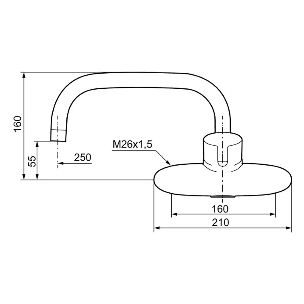 Köksblandare Mora MMIX W5 Vägghängd med Överliggande Pip160 cc