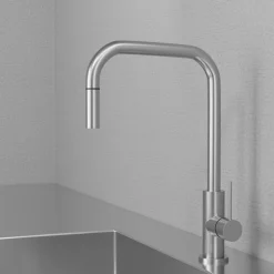 Köksblandare Scandtap Steel Accent Square med Utdragbar Pip