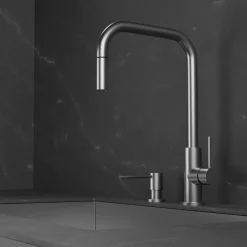 Köksblandare Scandtap Steel Accent Square med Utdragbar Pip