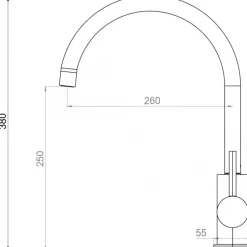 Köksblandare Strand Stainless Solid SO-1007E Rostfri Engreppsblandare Svängbar Pip
