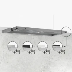 Köksfläkt Siemens LI97RB531 iQ300 Underbyggd Frånluft/Kolfilterfläkt i Rostfritt Stål
