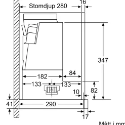 Köksfläkt Siemens LI97RB531 iQ300 Underbyggd Frånluft/Kolfilterfläkt i Rostfritt Stål