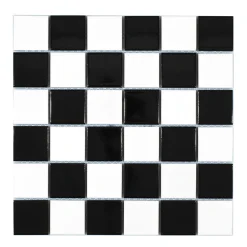 Klinkermosaik Arredo Titan Mix Svart/Vit Blank 5x5 cm