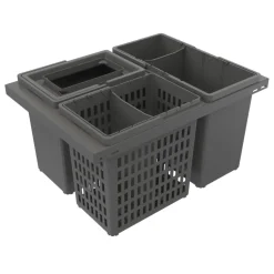 Källsorteringskärhållare Beslag Design Cube Basic 600 Eco Mörkgrå