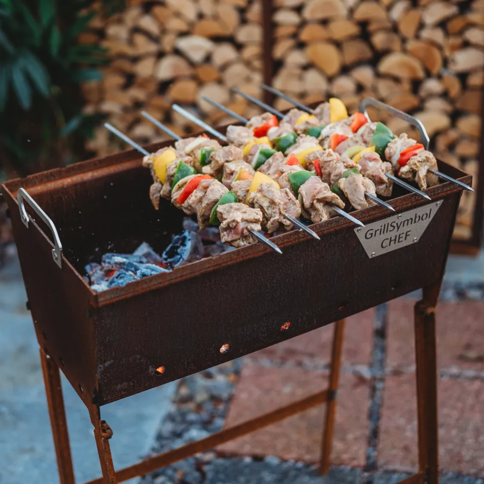 Kolgrill GrillSymbol Naked Chef XS Cortenstål Bordsgrill