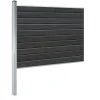 Komplementsset Kirkedal K100 med 1 Aluminium Stolpe, Topp/bottenskena och Staketprofiler