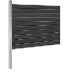Komplementsset Kirkedal K100 med 1 Aluminium Stolpe, Topp/bottenskena och Staketprofiler