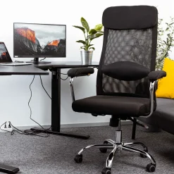Kontorsstol Lykke Office Svart Stol i Meshtyg med Justerbar Höjd