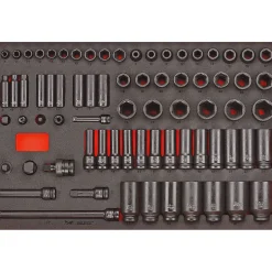 Krafthylssats 73 delar med 3/8 tum och 1/2 tumfyrkantsfäste Teng Tools TTEISK73