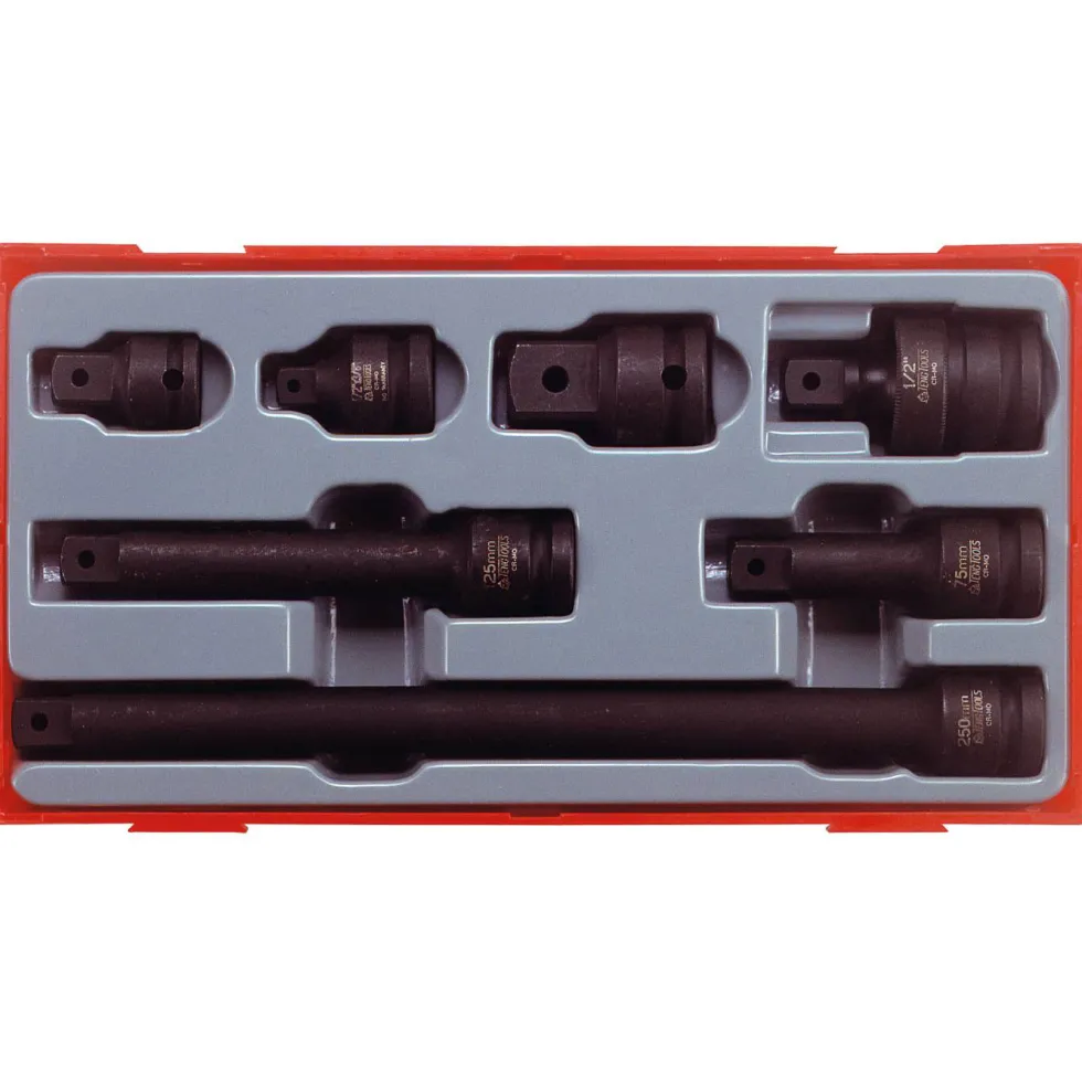 Krafthylsverktygssats 7 delar med 1/2 tum fyrkantsfäste Teng Tools TT9207