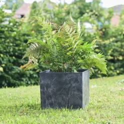 Kruka ArtStone Maud Fyrkantig Set Med 3 Storlekar Svart
