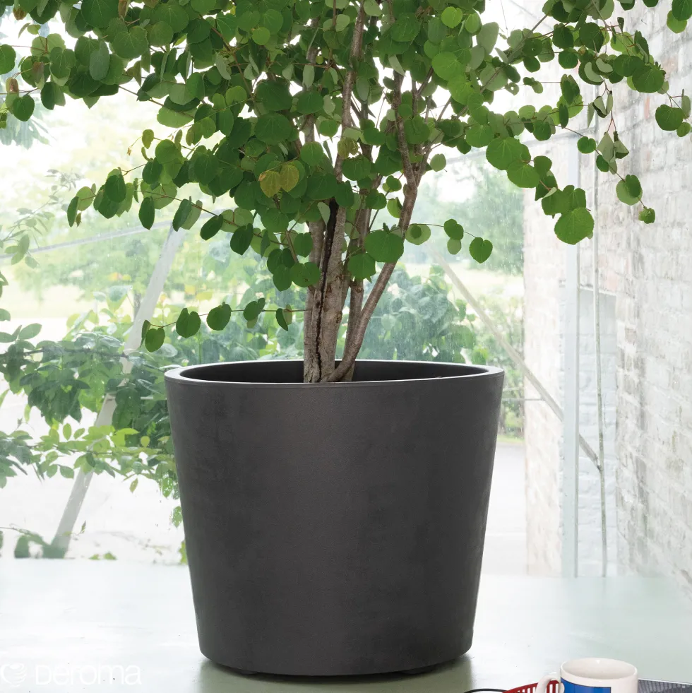 Kruka Deroma Millennium Antracit Med Hjul Rund 59 x 49 cm