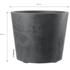 Kruka Deroma Millennium Antracit Med Hjul Rund 59 x 49 cm