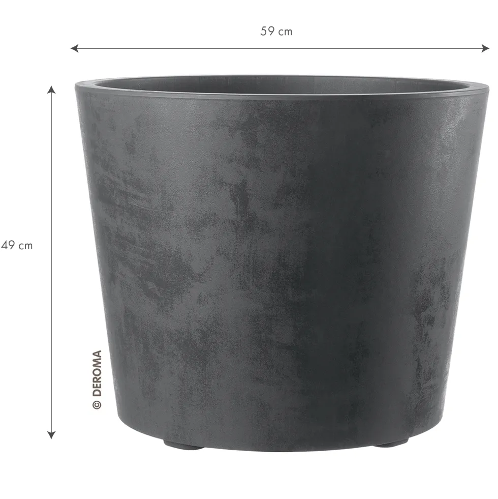 Kruka Deroma Millennium Antracit Med Hjul Rund 59 x 49 cm