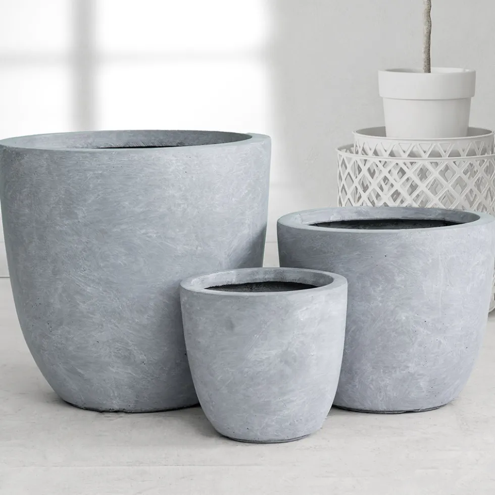 Kruka Lyfco Rund Ljusgrå 3-pack