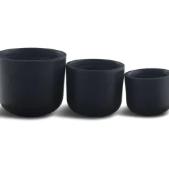 Kruka Lyfco Rund Svart 3-pack