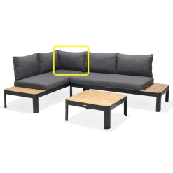 Kudde och Ryggstöd Portals 2-sits, Svart