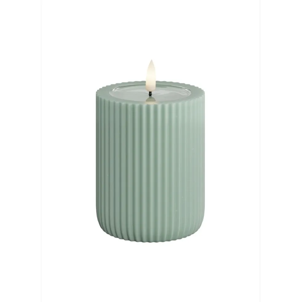 LED-Blockljus UNIQUE Candles Stripe 8x10 cm