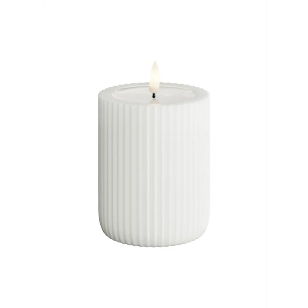 LED-Blockljus UNIQUE Candles Stripe 8x10 cm
