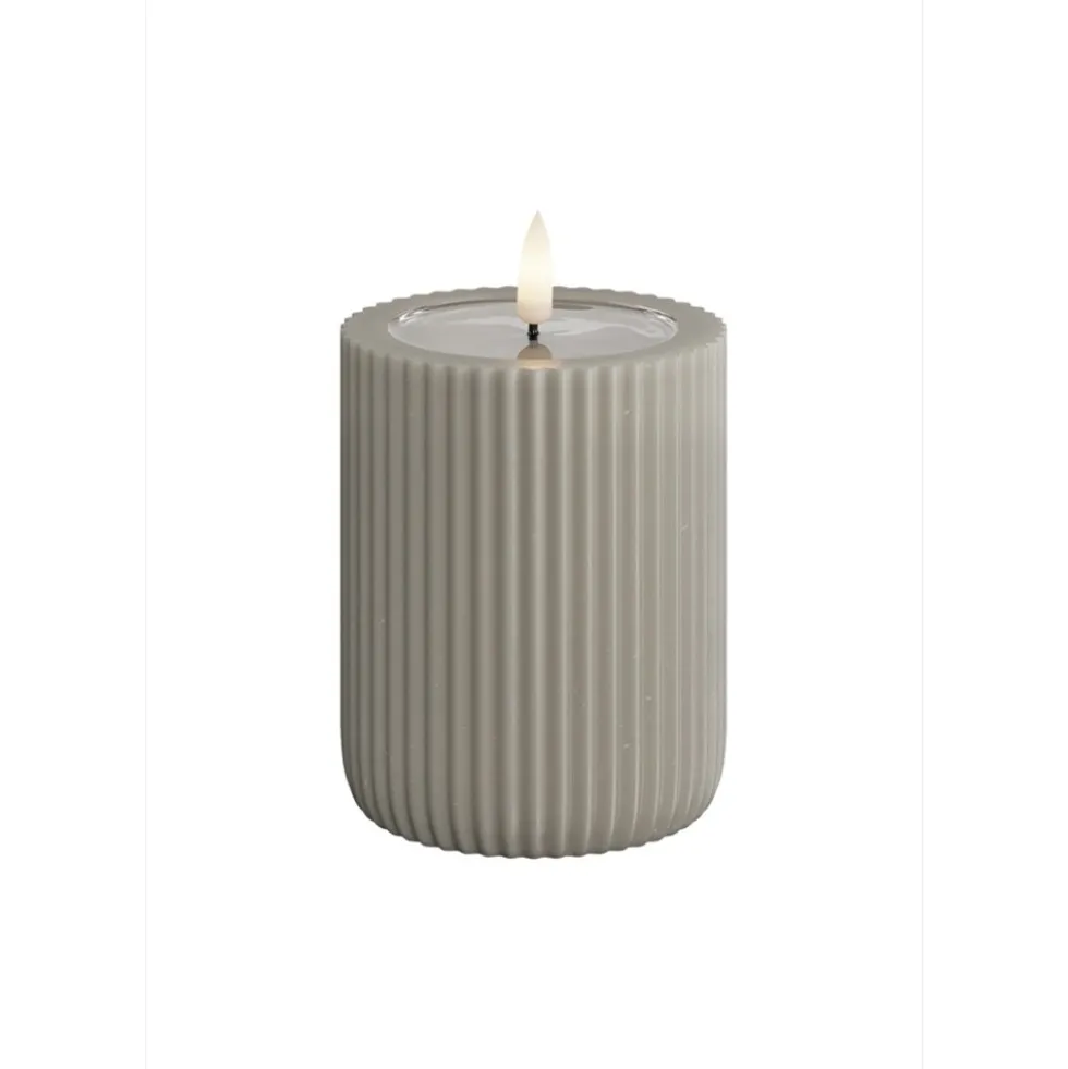 LED-Blockljus UNIQUE Candles Stripe 8x10 cm