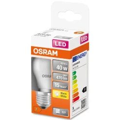 LED-Lampa Osram Klot (40) E27 Matt 827 Cl P St