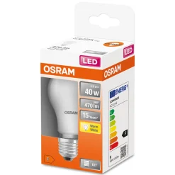 LED-Lampa Osram Normal (40) E27 Matt 827 Cl A