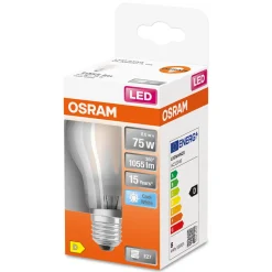 LED-Lampa Osram Normal (75) E27 Matt 840 Cl A