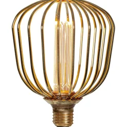 LED-lampa Star Trading E27 G125 Basket Gold