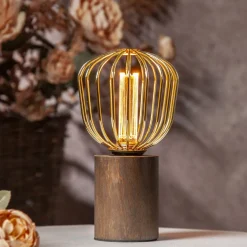 LED-lampa Star Trading E27 G125 Basket Gold
