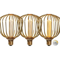 LED-lampa Star Trading E27 G125 Basket Gold