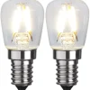 LED-lampa Star Trading Filament E14 ST26 Klar 1,3W 2-pack