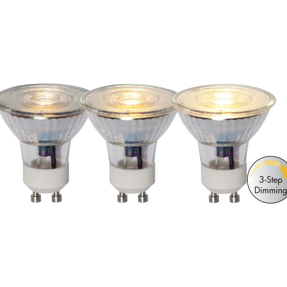 LED-lampa Star Trading GU10 MR16 Spotlight Glas 3-step