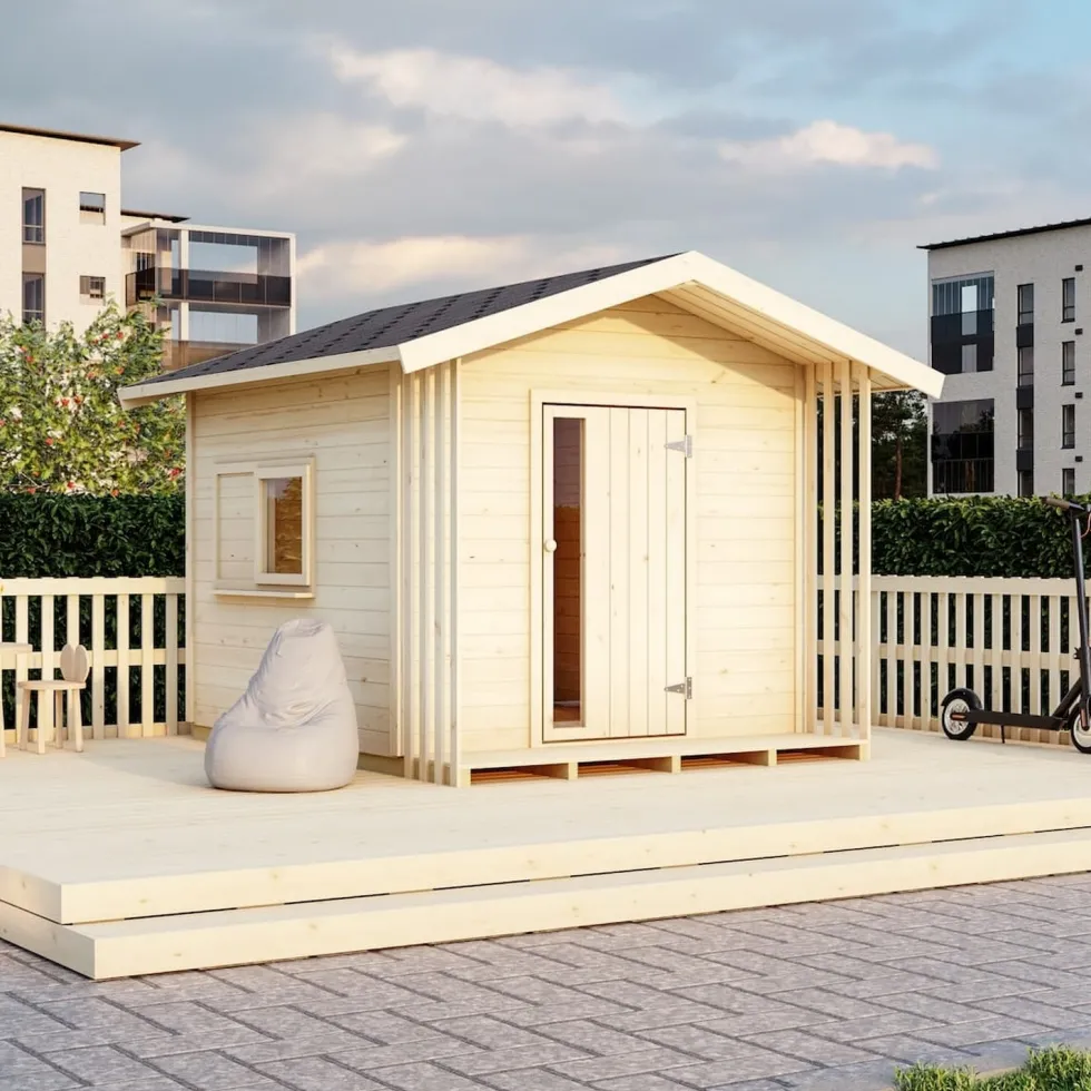 Lekstuga Luoman Lillevilla Satakieli 3,25 m² Trästuga med Sadeltak