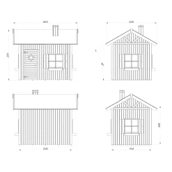 Lekstuga Palmako Grete 3,7 m² Trästuga med Sadeltak