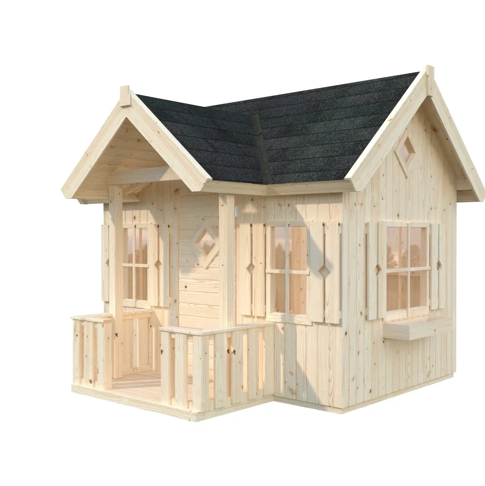 Lekstuga Palmako Jennie 3,7 m² Trästuga med Altan & Sadeltak