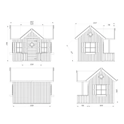Lekstuga Palmako Jennie 3,7 m² Trästuga med Altan & Sadeltak