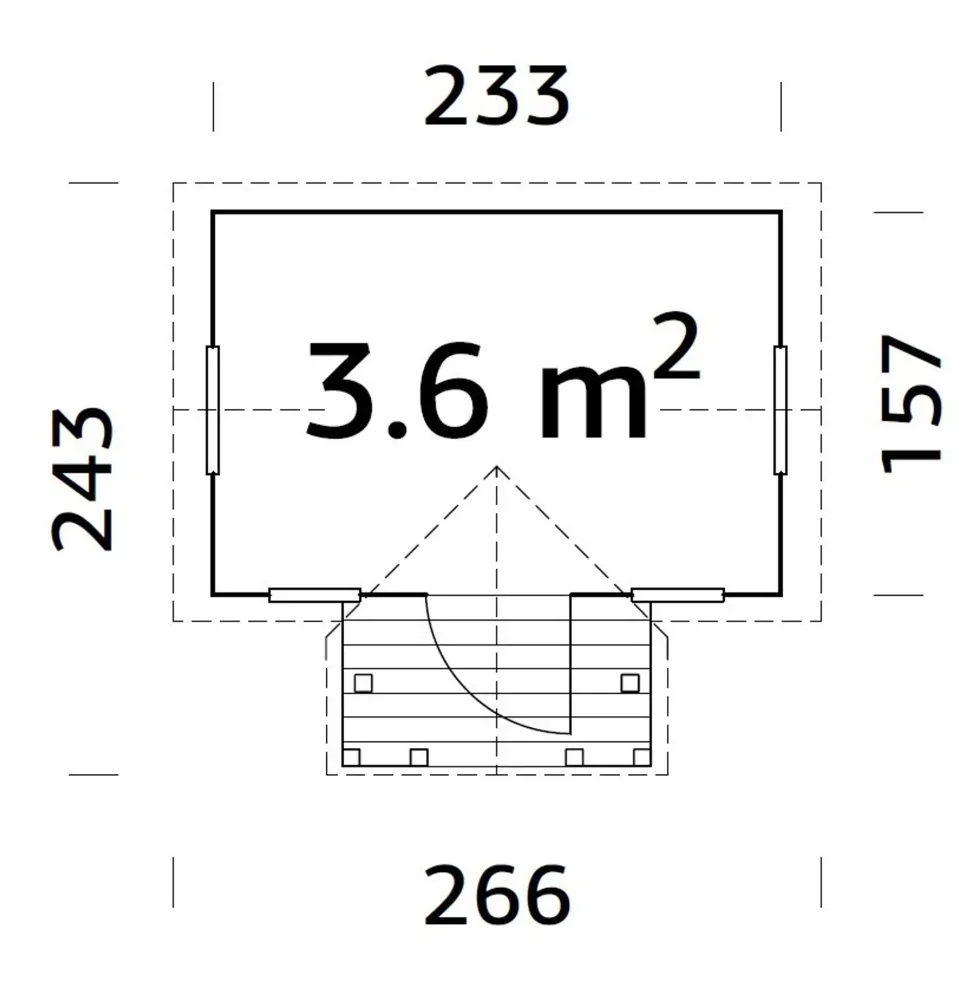 Lekstuga Palmako Jennie 3,7 m² Trästuga med Altan & Sadeltak