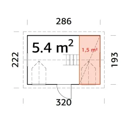 Lekstuga Palmako Marie 5,5 m² Trästuga med Loft