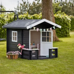 Lekstuga PLUS 134 x 134 cm + 58 cm Terrass Obehandlat inkl. Takpapp