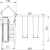 Lektorn Jungle Gym Cabin 2.1 Gungmodul Grön Rutschkana & Sand
